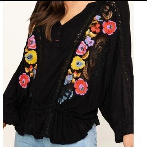 Free People Sarafina Embroidered Top